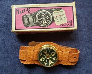 Vintage Marbles Gladstone Michigan Wrist Compass