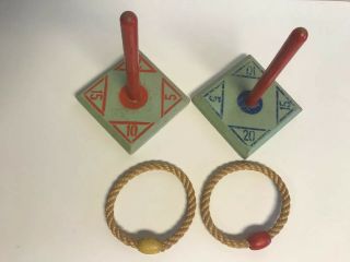 Vintage Antique Wood Ring Toss Game 2