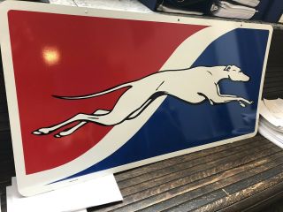 Vintage Greyhound Bus Station Sign Double Sided 48”x24” Transportation