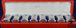 Set Of 8 - Cartier Sterling Silver (. 925) Salt & Pepper Shakers W/ Box