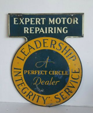 Vintage Sign A Perfect Circle Expert Motor Repair Gas Oil Auto Service Station