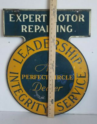 Vintage Sign A Perfect Circle Expert Motor Repair Gas Oil Auto Service Station 5