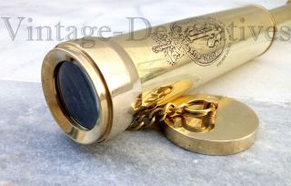 Nautical Hand - Made Vintage Solid Brass Engraved Telescope - Nautical Lovers Item