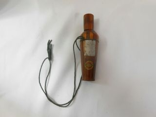 Vintage Multiwood Duck Call With String Lanyard and Kennedy Bros Label 2