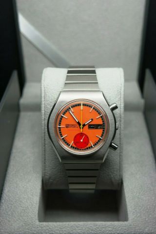 Vintage 1975,  S Seiko 5 Speedtimer Chronograph Orange Dial 6139 - 8040 Auto Watch