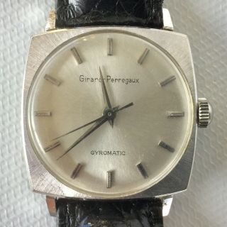 C.  1960s Vtg Girard - Perregaux Gyromatic 14k Solid White Gold Automatic Watch