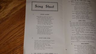 WHITE STAR LINE SONG SHEET FROM BRITANNIC 