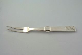 Vintage Sterling Silver Carving Fork " Parallel " By Georg Jensen Of Denmark