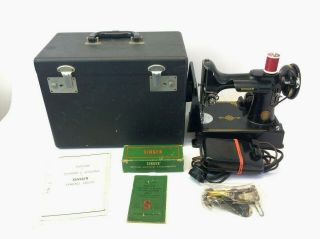 Antique Black Singer Featherweight 221 - 1 Sewing Machine Tabletop 194584 Parts