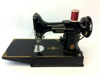 Antique Black Singer Featherweight 221 - 1 Sewing Machine Tabletop 194584 Parts 2