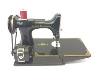 Antique Black Singer Featherweight 221 - 1 Sewing Machine Tabletop 194584 Parts 5