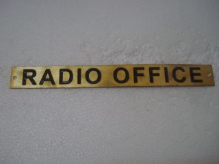 Radio Office – Marine Brass Door Sign - Boat/nautical - 9 X 1 Inches (277)