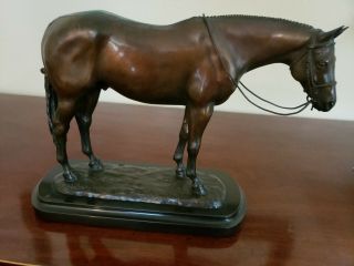 Vintage Dawn Hardy 1986 Sculpture " Show Hunter " Equestrian Art Bronze 3 Of 25