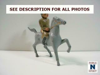 Noblespirit (toy) Vintage Barclay Officer On Horse Lead Figure