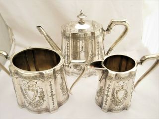 Large Ornate Victorian Silver Plated Tea Set By Naylor Clark 1875