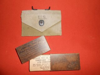 U.  S.  Army: 1943 Wwii First Aid Pouch And Dressing First Aid