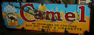 Very Rare Original1920s Camel Porcelain Cigarette Tobacco Store Display Sign