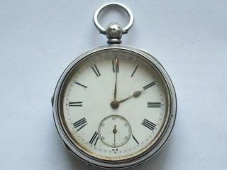 Antique Large Heavy Solid Silver Pocket Watch H Samuel Manchester