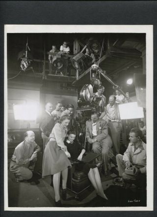 Barbara Stanwyck On Set Of Cry Wolf With Crew,  Equipment - 1947 Vintage Photo