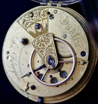 John Donegan IRISH Hallmarks Solid Silver Fusee Pocket Watch DUBLIN1868 7