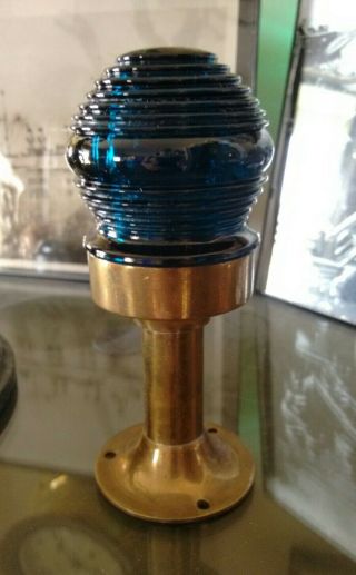 Antique Vintage Perko Beehive Brass Stern Light Chris Craft Garwood Boat Blue