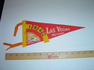 Wwii 1942 Las Vegas Nevada Souvenir Pennant