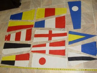 14 Nautical Maritime Signal Code Flags Boating Sailing Collectible Cotton Flags 3
