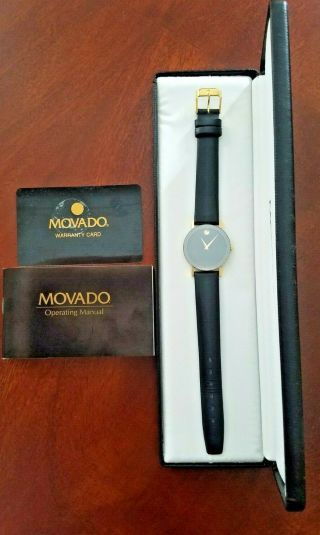 Vintage Movado Museum Swiss Watch Model 87 - 40 - 882,  Sapphire Crystal,  Box,  N/work.