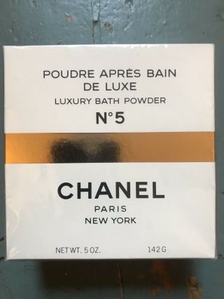 Chanel No5 Luxury Bath Powder 5 Oz.  142g Vtg Poudre Apres Bain De Luxe Nib