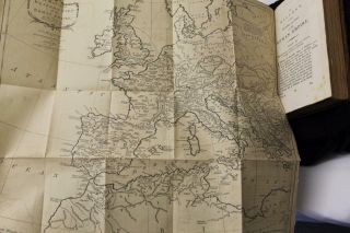 Rare 1807 History of The Decline And Fall of The Roman Empire Foldout Maps VG 12