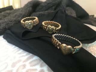 Vintage WW2 Sweetheart Bracelets set of 3 Great to 2