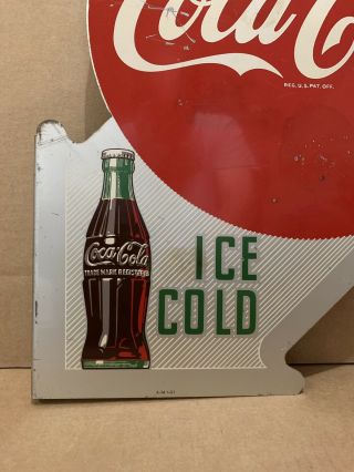 Vintage Coca Cola Flange Sign Ice Cold Drink Bottle Cap Fishtail Button Gas Oil 11