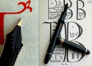 Montblanc 144 G.  Celluloid Fountain Pen 1950s.  14C M Flex Nib.  Serviced.  Rare 9
