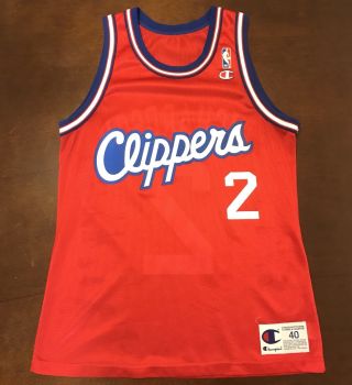 Rare Vintage Champion Los Angeles Clippers Pooh Richardson Basketball Jersey