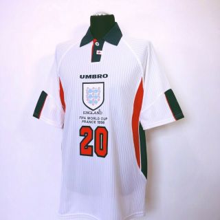 OWEN 20 England Vintage Umbro Home Football Shirt (L) (XL) World Cup 98 1998/00 4