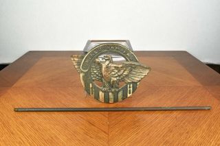 Solid Brass Plaque Grave Marker Ww2 Military 1941 - 45 7 " Bald Eagle W/ Spike