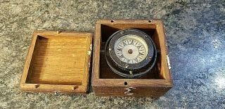 Antique E.  H.  Sherman Dirigo Nautical Maritime Floating Compass In Wooden Box