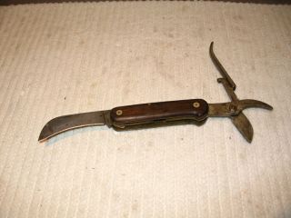 Rare Vintage Solingen Germany Pocket Hawkbill Pruning Knife Bonsa Igc