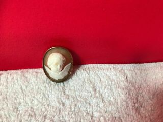 Antique Victorian 14k Gold Carved Lava Cameo Brooch Pin Pendant 4