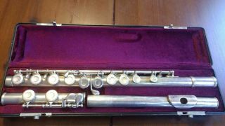 Vtg Armstrong Emeritus 21 Solid Silver Flute Including Mechanism C Foot