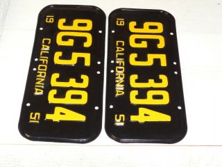 1951 - 52 - 53 - 54 - 55 California CAR license Plate pair RESTORED RARE 6 DIGITS 6