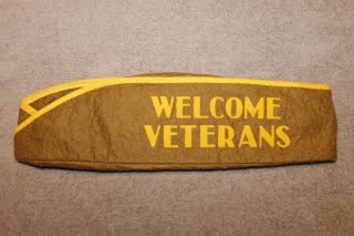 Scarce Ww2 U.  S.  Home Front " Welcome Veterans " Felt Overseas Hat