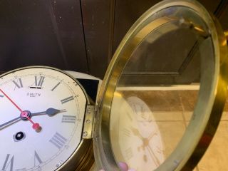 Antique SMITH 8 Day Military Marine Ships Porthole Mariner Clock Astral Red Seco 5