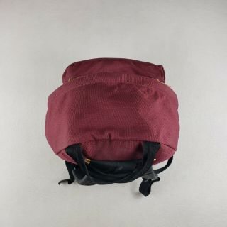 Vintage Eastpak Nylon Canvas Leather Bottom Backpack Bookbag Made In USA Maroon 5
