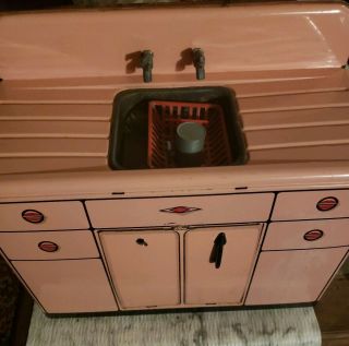 1950s Vintage Toy Sink Pink