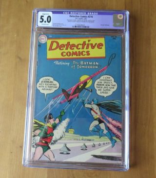 Detective Comics 216 Cgc 5.  0 Vintage Dc Comic Batman Key Last Pre - Code Issue