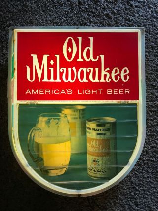 1966 Rare Vintage Old Milwaukee Beer Light Wall Bar Sign Great