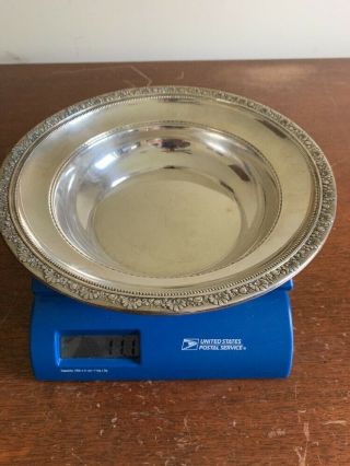 Vintage Sterling Silver Medici 10 Inch Bowl 11.  1 Ounce Nr