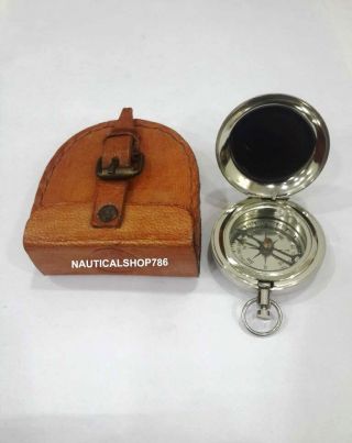Unique Handmade Maritime Nautical Compass Vintage Collectible Compass With Case