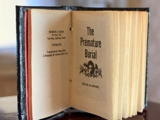 RARE Miniature Dollhouse Barbara J.  Raheb Leather Book The Premature Burial Poe 4